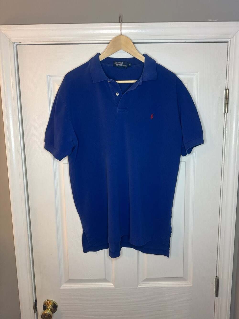 Vintage Polo Ralph Lauren Blue Short Sleeve Mesh Pique Polo Shirt XL